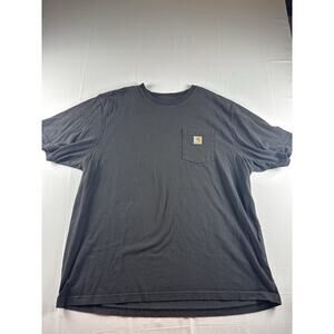 Carhartt Pocket T Shirt Mens 2XL Loose Fit Black Faded Workwear Tee